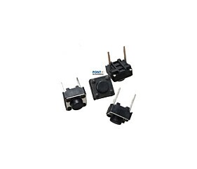 Chave Tactil KFC-A06 6X6X5 2 Terminais 180º Preta 