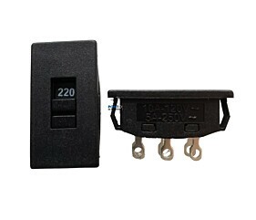 Chave HH 110V / 220V 10A 120V 5A 250V Deslizante Preta 6 Terminais 