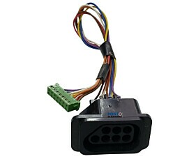 Conector 7 Vias Macho Preto Com Rabicho Para Conector 7 Vias Femea Verde