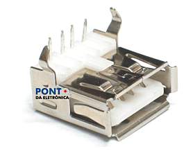 Conector YH-USB-01A USB Fêmea Para Painel Branco