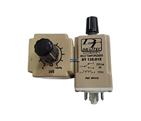 Relé Temporizado 0 A 30 Segundos DT135.012 12V 250Vca 8A Draitec