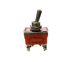 Chave Alavanca Metálica E-TEN1221 ON-OFF-ON 15A 250VAC 4 Terminais 