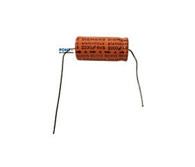 Capacitor Eletrolítico 2200uF x 6V3 Axial Siemens Série 82000