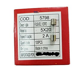Fusível 2A 250V Pequeno 5X20 Vidro