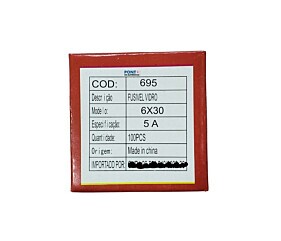 Fusivel 5A 250V Grande 6X30 Vidro