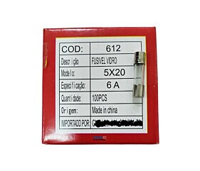 Fusível 6A 250V Pequeno 5X20 Vidro