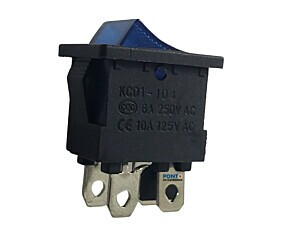 Chave Gangorra KCD1-104N Azul 4Terminais 250V