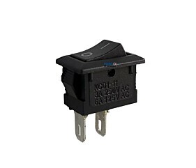 Chave Gangorra Mini KCD1-11 3A 250V 6A 25V 2 Terminais Preta