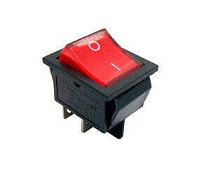 Chave Gangorra KCD4-201N Vermelha 4 Terminais 15A 250V 20A 125V