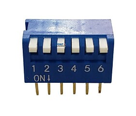 Chave Dip Switch KF-1002 6 Vias 90º Azul