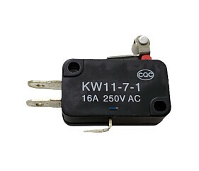 Chave Micro Switch KW11-7-1 3 Terminais Haste 14mm Com Roldana 16A 250V Preta