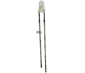 Led 3MM Branco Acende Amarelo 1.000Mcd