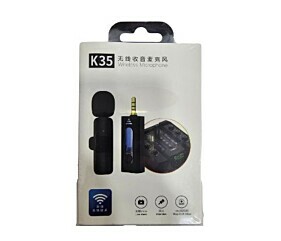 Microfone Lapela Sem Fio K35 3.5mm Plug And Play 5v 60mah