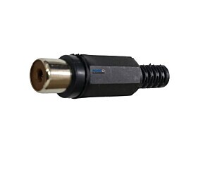 Conector Plug RCA Fêmea Plástico Preto