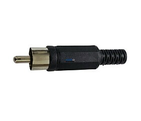 Conector Plug RCA Macho Plástico Preto