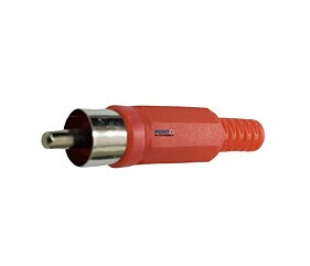 Conector Plug RCA Macho Plástico Vermelho