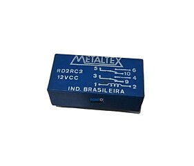 Relé RD2RC2 12Vcc Metaltex 8 Terminais