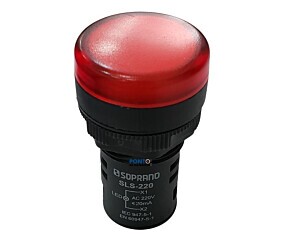 SLS-220 Sinalizador 22mm Vermelho 220V Código 05141.0106.03 Soprano