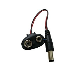 Cabo Adaptador de Bateria 9V Para Arduíno Uno e Mega