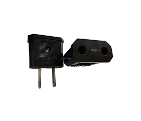 Adaptador de Tomada Pino Redondo Para Pino Chato 15A 250V W00 SHIN