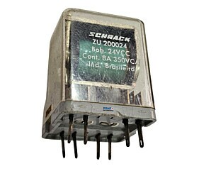 Rele ZU200024 Bob.24Vcc 8A 350Vca 8 Terminais Schrack