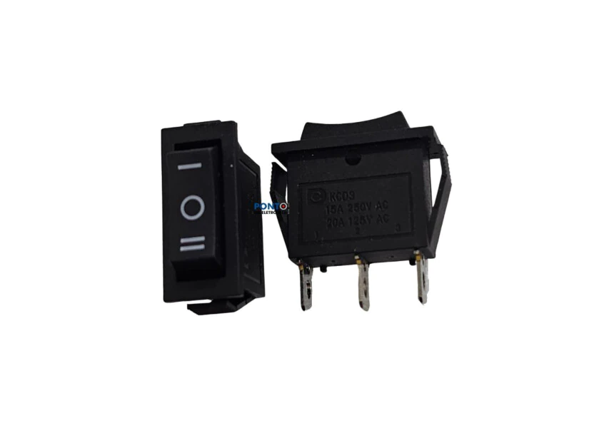 3点　MOJA Chave Gangorra KCD3-103 3 Posições 3 Terminais 15A 250V 20A 125Vac