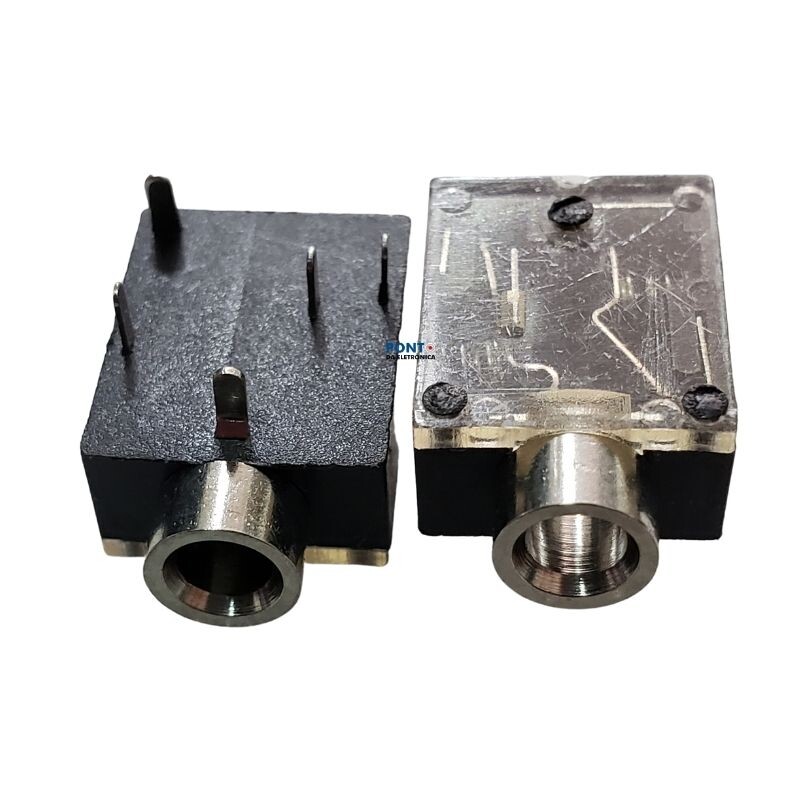 Conector Jack PJ-324 J2 Stereo 5 Terminais Sem Rosca