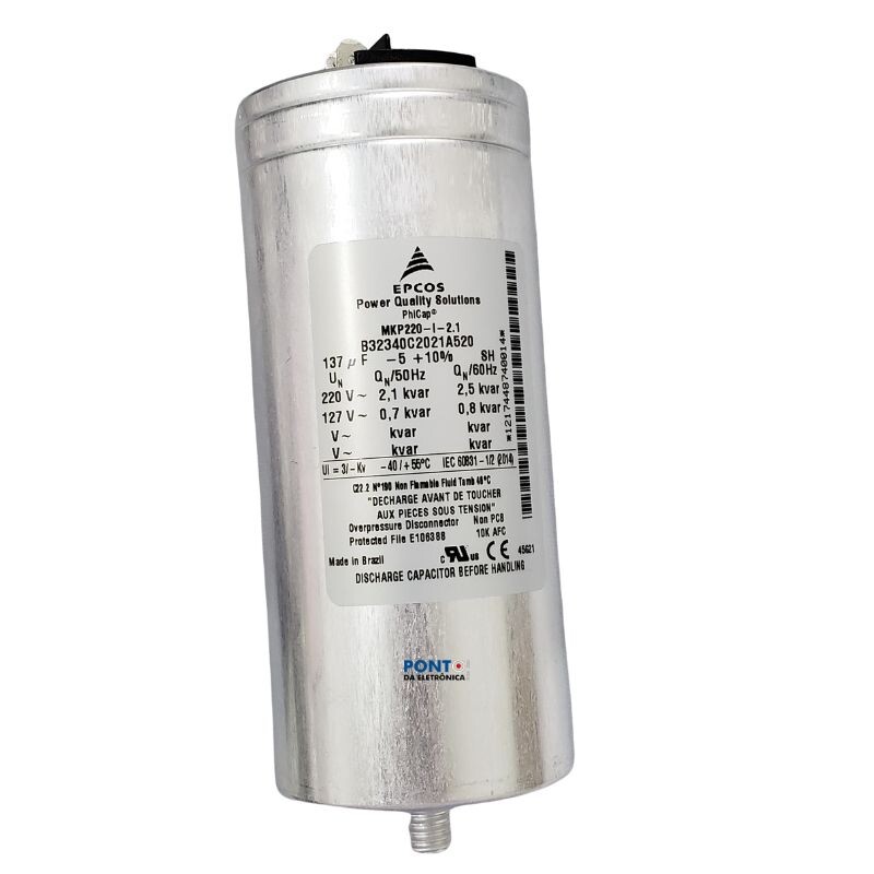 Capacitor Polipropileno 2,5kvar 220V 137uF EPCOS B32340 | Alta